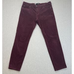 KUT from the Kloth Pants Women 14 Red Cotton Blend Stretch Corduroy Diana Skinny